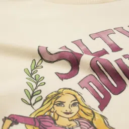 The Souled Store Beige Cotton Graphic Print Oversized T-Shirt image 5