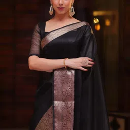 KALINI Woven Design Zari Organza Saree image 3