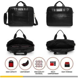 Priority Black Synthetic Large Messenger Bag image 5