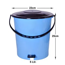 Kuber Industries Blue & Black Kitchen Waste Pedal Dustbin With Handle - 5L image 4