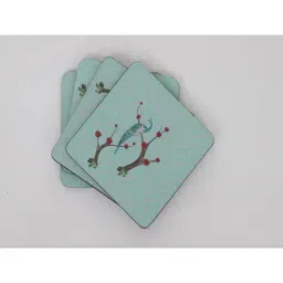 ICRAFT Peacock Sky Blue MDF Coasters - Set of 4 image 2