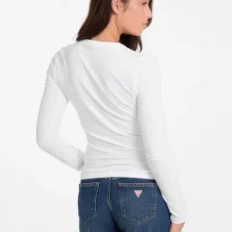 Guess Jeans Pure White Cotton Slim Fit Top image 2