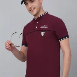 Cantabil Mauve Regular Fit Printed Henley T-Shirt image 5