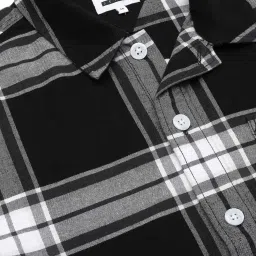 Tommy Hilfiger Black Cotton Regular Fit Checks Shirt image 5