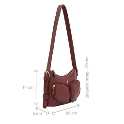 Hidesign EOSS SS 24 Maroon Solid Small Shoulder Handbag image 5