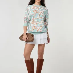 Bewakoof Blue Relaxed Fit Printed Sweatshirt image 4