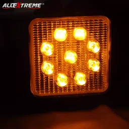 AllExtreme 9 LED Square Fog Light 4 Inch Waterproof Flood Spot Combo Beam Driving Lamp for Car, Bike and Motorcycles (27W, White and Yellow) (Pack of 2, Square) image 2