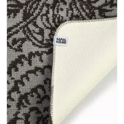 Saral Home Grey Microfiber Abstract Bath Mat 45X70 cm image 3