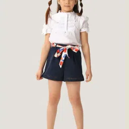 One Friday Kids Blue Regular Fit Shorts-image-65