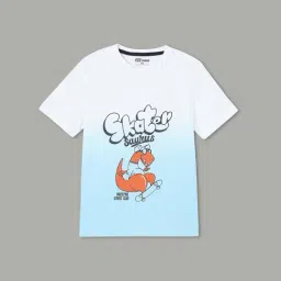 Fame Forever by Lifestyle Boys Blue Cotton Graphic T-Shirt-image-4