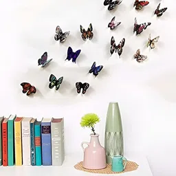 INDIAN ROYALS Blue & Red Butterfly Printed Self-Adhesive & Durable Wall Sticker-picture-16