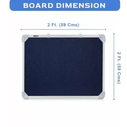 EDUWAY 61x61 cm (2x2 ft) Blue Notice Board with 20 Push-Up Pins Combo ‎Rectangular image 2