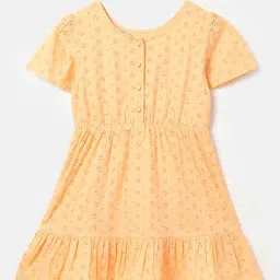 United Colors of Benetton Kids Light Orange Self Design Dress-picture-36