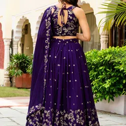 JIHU CULTURE Embroidered Ready to Wear Lehenga & Blouse With Dupatta image 4