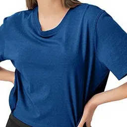 NOTWILD Women Solid Round Neck Cotton T-shirt-picture-37