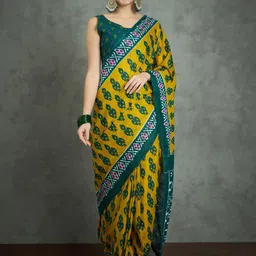 Mitera Women Bagh Printed Saree With Blouse Piece-picture-18
