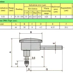 Peacock 196A 5 mm Dial Gauge image 2