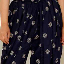 Vaidiki Navy Blue Printed Viscose Rayon Dhotis image 3