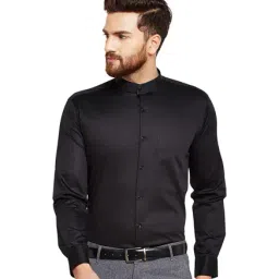 Hancock Black Slim Fit Shirt-image-86