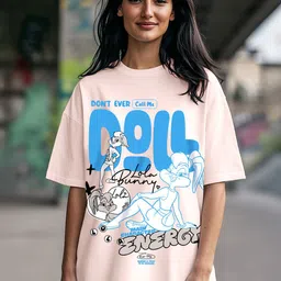 Bewakoof Women Looney Tunes Graphic Printed Round Neck Cotton Oversized T-shirt-image-88