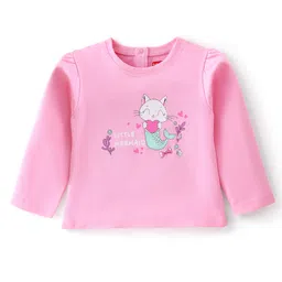 Babyhug 100% Cotton Knit Full Sleeves Top With Marine Life Graphics - Pink-picture-21