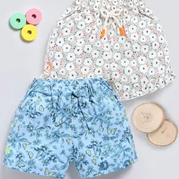 Biskid Sinker Pack Of 2 Floral Printed Shorts - Multi Colour & Blue-picture-20