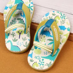 Cute Walk by Babyhug Flip Flop With Tropical Theme Print - White & Green-picture-15