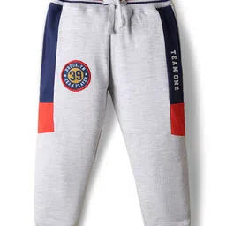 Babyhug French Terry Knit Full Length Lounge Pant With Cut & Sew Design - White-picture-23