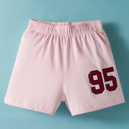 kookie kids india Kookie Kids Single Jersey Knit Comfort Fit Above Knee Length Shorts with 95 Printed - Pink-picture-41