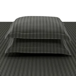 SANSAAR A DDECOR BRAND LIVE CONSCIOUSLY Grey Striped Cotton 3 Piece Bedding Set image 5