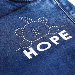 Olio Kids Denim Woven Full Length Solid Colour Jeans With Cargo Pockets - Navy Blue image 3