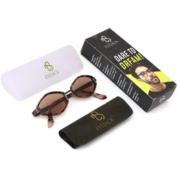 Eyejack Unisex Brown Lens & Brown Square Sunglasses with image 4