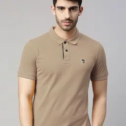 Joven Men Solid Polo Collar Cotton T-shirt-image-31