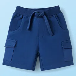 Babyhug Single Jersey Knit Half Sleeves Camping Printed T-Shirt & Shorts Set - White & Blue image 4