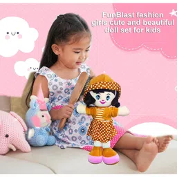 FunBlast Soft Toy Dotted Candy Doll Brown - Height 40 cm image 5