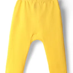 Babyhug Cotton Interlock Knit Full Length Diaper Leggings with Stripe Design & Animal Print Pack of 3 - Yellow Navy Blue & Red image 5