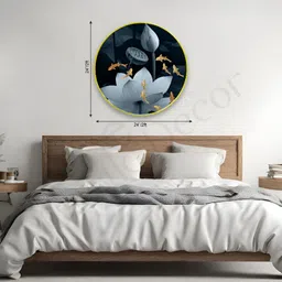 The Castle Decor Black & Blue Fishes Sparkle Wooden Wall Art-image-17
