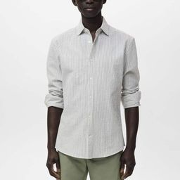 MANGO MAN Striped & Textured Casual Shirt-picture-19