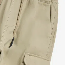 Y&F Kids by Westside Beige Cargo-Style Mid-Rise Cotton-Blend Joggers image 3