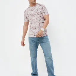 Code by Lifestyle Dusty Pink Regular Fit Printed Crew T-Shirt image 5