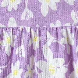 R&B Kids Purple Floral Regular Fit Dress image 5