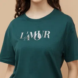 fame forever by lifestyle Fame Forever Dark Green Cotton Regular Fit Printed T-Shirt image 5