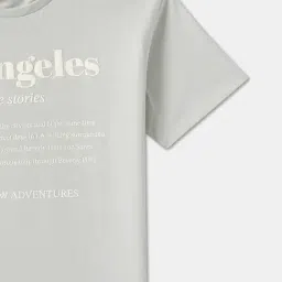 R&B Kids Light Green Graphic Regular Fit T-Shirt image 3