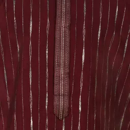 Ministitch Boys Maroon Cotton Striped Regular Fit Kurta Set image 5
