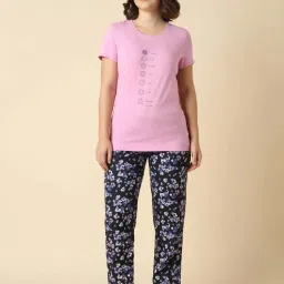 Van Heusen Pink Relaxed Fit Printed Night T-Shirt image 5