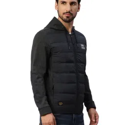 Royal Enfield Dark Grey Regular Fit Logo Print Hooded Jacket image 3