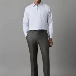 Luxure By Louis Philippe Blue Cotton Regular Fit Striped Shirt image 5