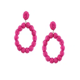 Sangria Gold Plated Thread Ball Drop & Dangler Earrings image 5