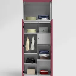 Godrej Interio Slimline Royal Ivory Dusty Rose Metal 4 Shelves Almirah image 5