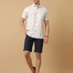 Linen Club Dark Blue Contemporary Fit Shorts image 5